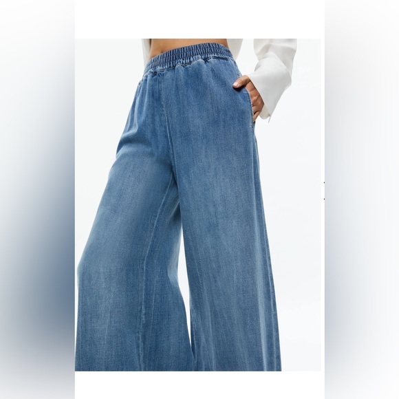 KENLEY DENIM PALAZZO PANT SZ LARGE 🤩 - Picture 2 of 4